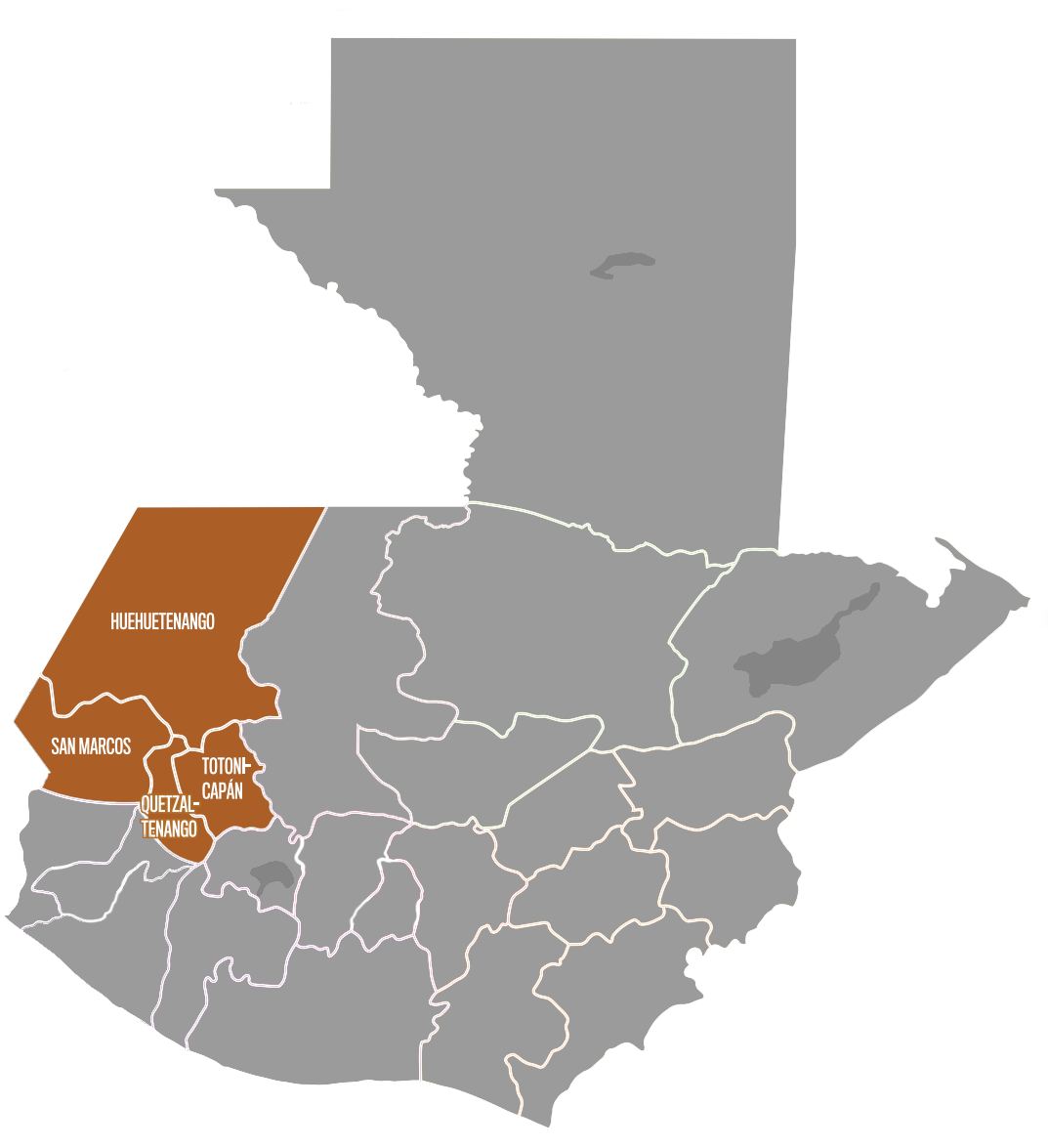Huehuetenango, Totonicapán y área norte de San Marcos y Quetzaltenango