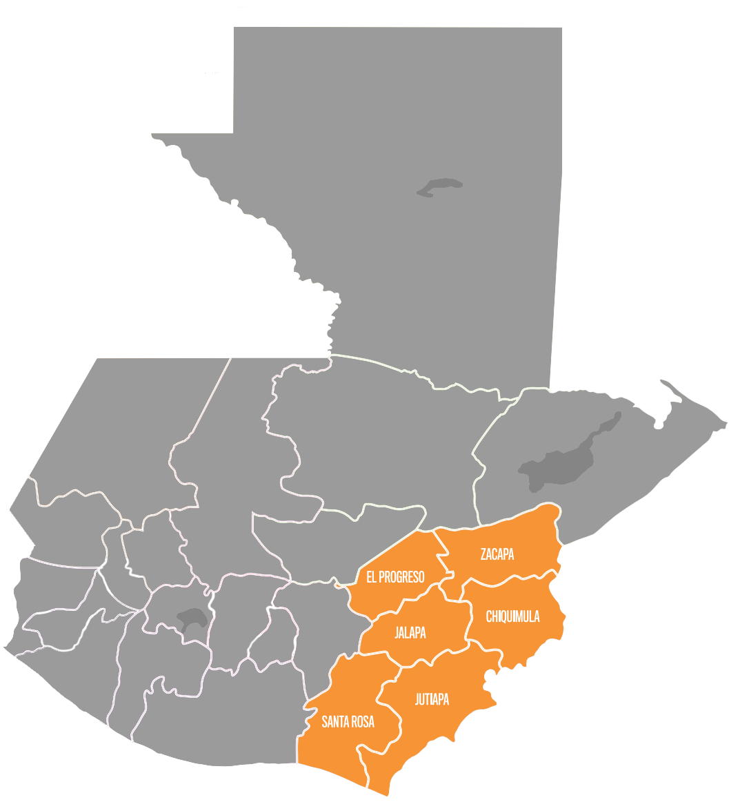 El Progreso, Chiquimula, Zacapa, Jutiapa, Jalapa y Santa Rosa